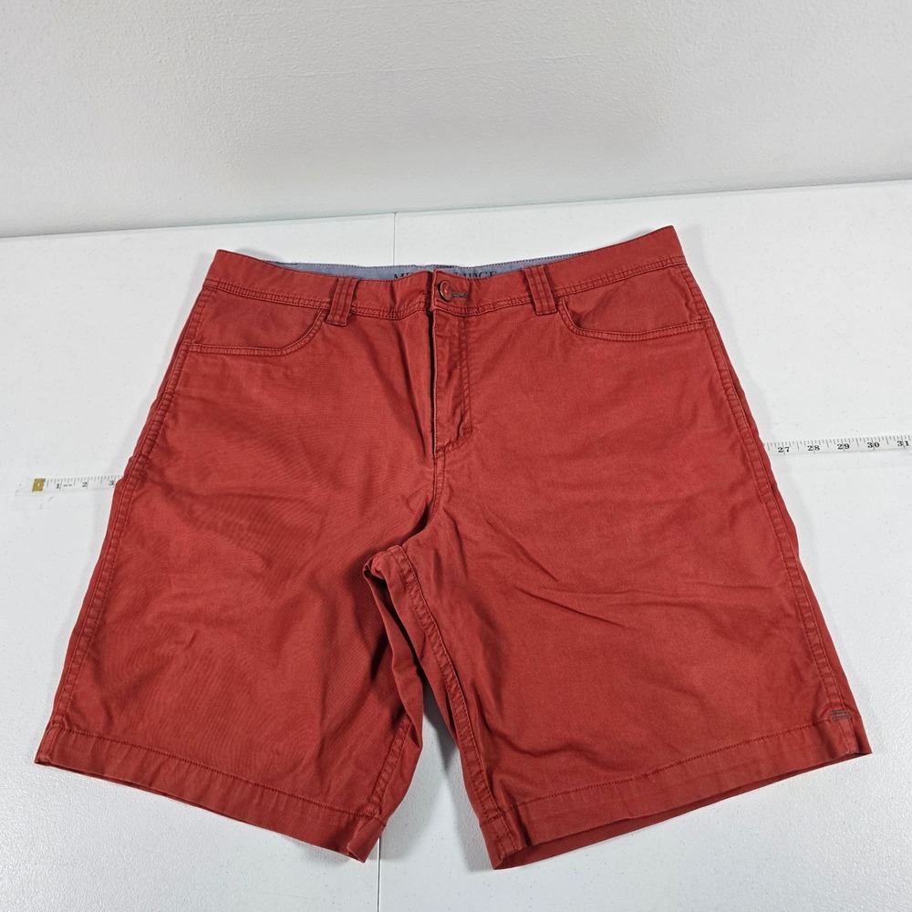 Toad&Co Mission Ridge Shorts Mens 36 Rust Red Organic Cotton Stretch Hiking 10in